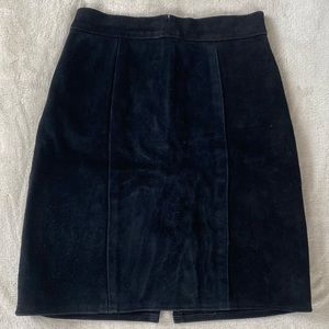 Leather suede skirt